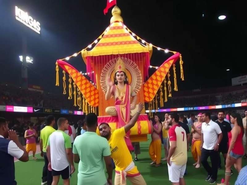 Kolkata Kings Rise in-game Durga Puja pandal with players participating in celebrations
